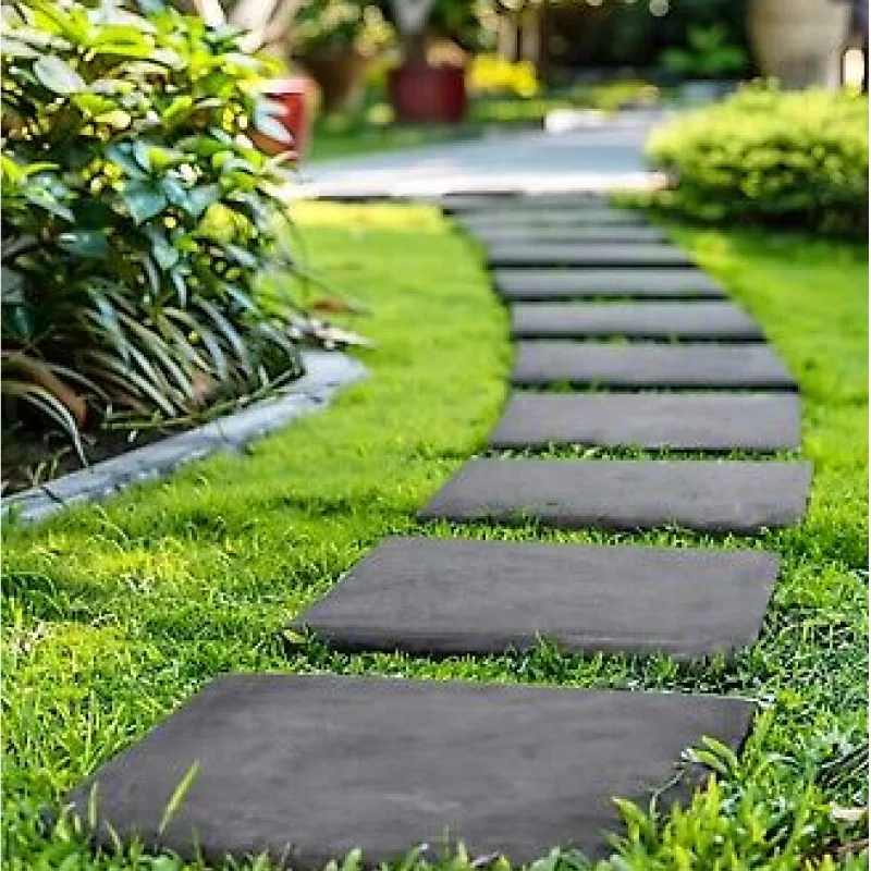 Stepping-stone path through a garden, suggesting a journey